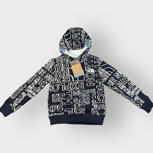The North Face Camp Fleece All Over Pullover Black White Hoodie Kids size XS 6